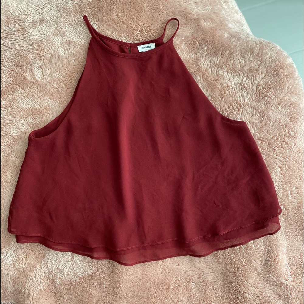 Garage Dark Red Crop Top